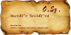 Oszlár Szilárd névjegykártya