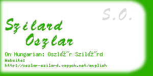 szilard oszlar business card
